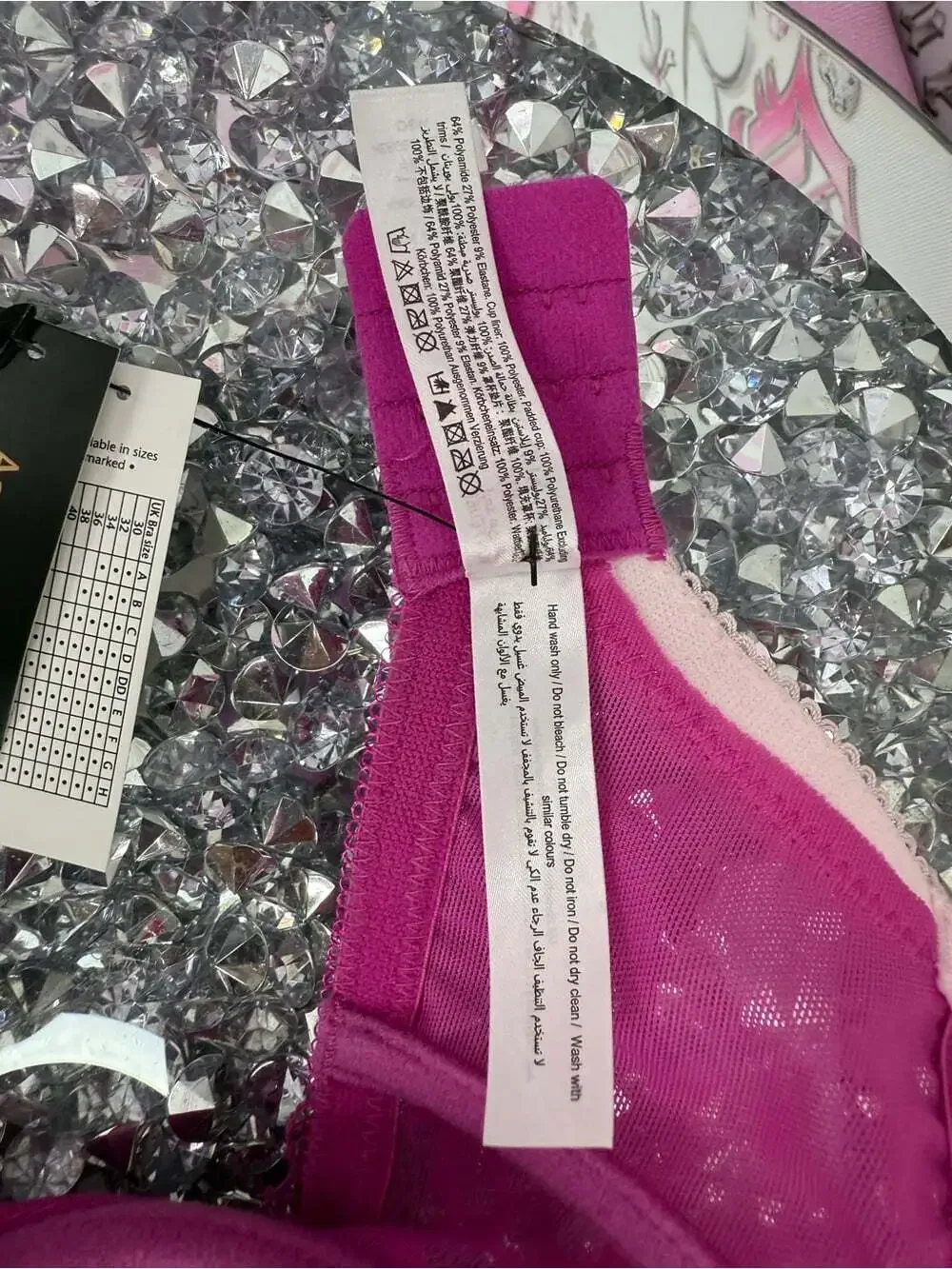 Ann summers bra 30H rare jewel Lace Underwire Bra in Berry Pink - Babydoll Bling